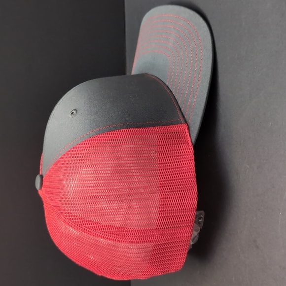 Richardson Style 112,Red/Gray Mesh, Armadillo Patch,Snapback Trucker Hat. - Picture 3 of 8